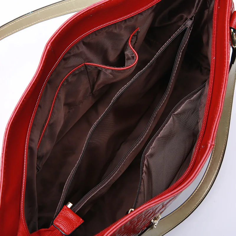 

2019 New Women Handbag Large Capacity Mommy Shoulder Bags Female Alligator Cowhide Geniune Leather Totes Crocodile Grain Bag