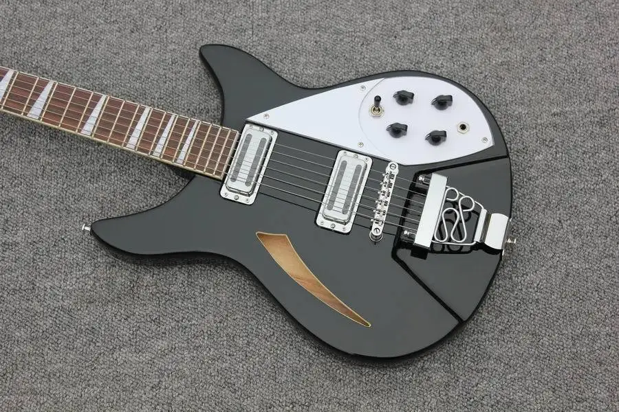 Грот гитара Черная Rick330style электрическая F Стиль 2 x тостерный стиль пикапы