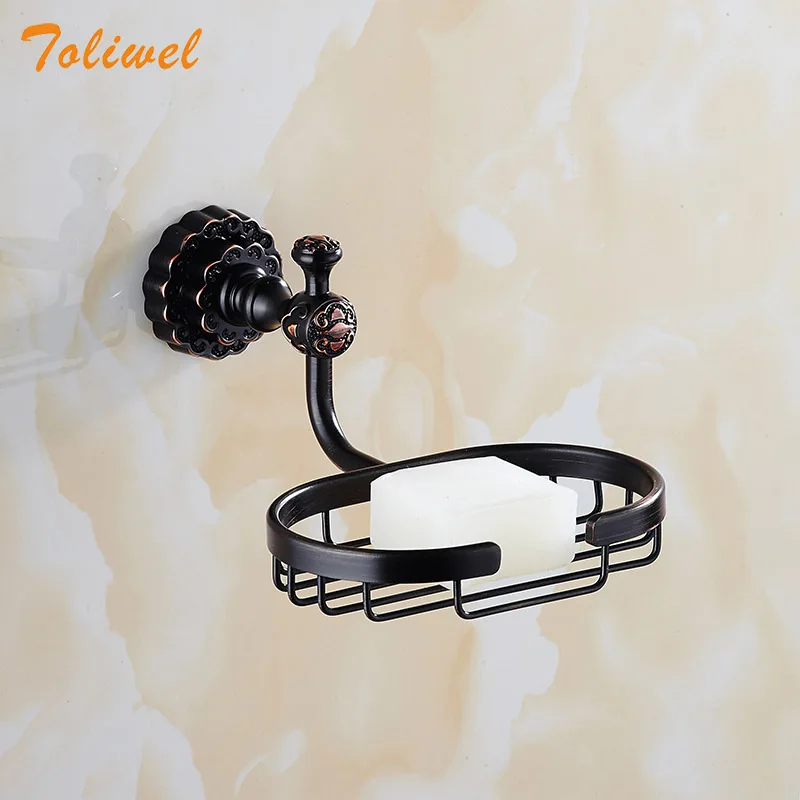 Набор аксессуаров для ванной комнаты черный латунный держатель полотенец