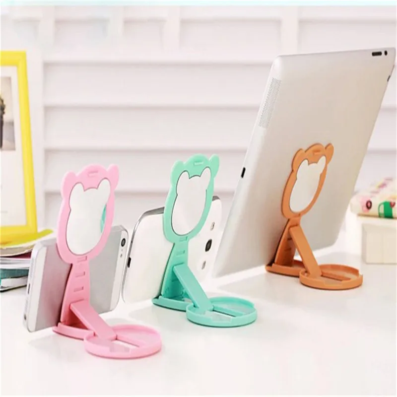 Cartoon Small Raccoon Cellphone Holder Tablet Support Bracket With Mirror | Мобильные телефоны и аксессуары