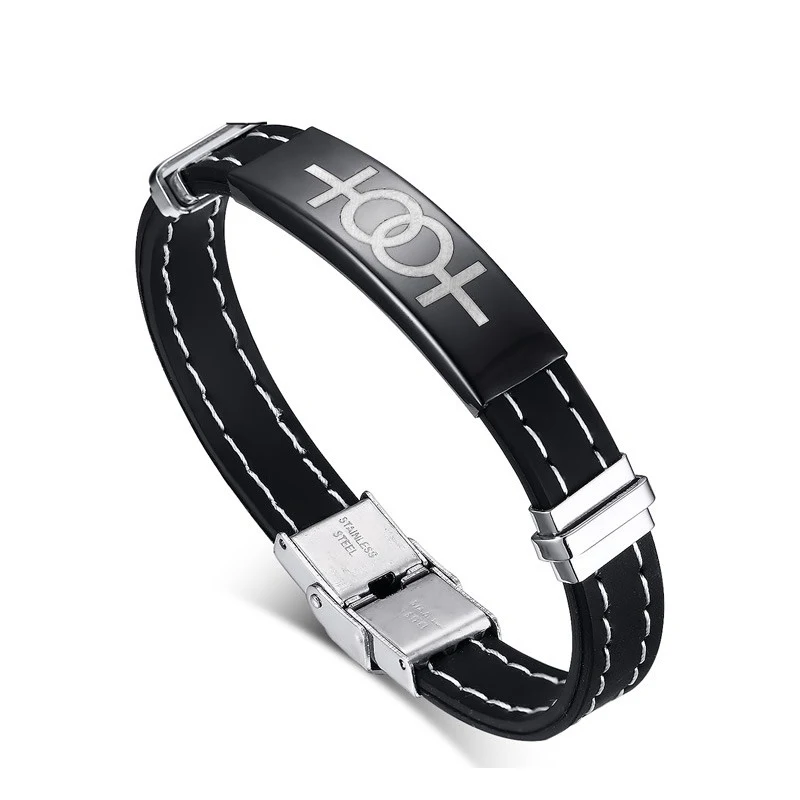 Черный женский гей гордыня Радуга Магнитный мужской браслет из нержавеющей