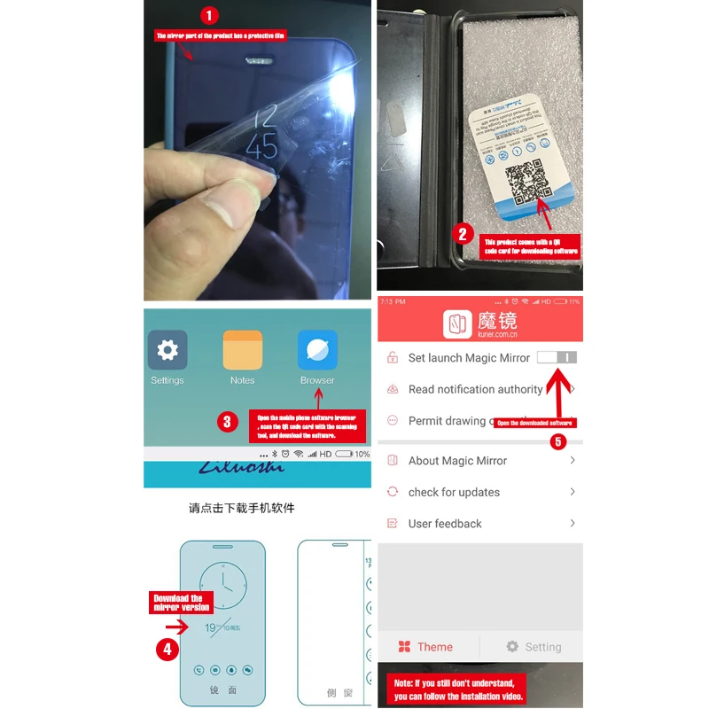 Прозрачный умный чехол mi rror View для Xiao redmi Note 5 кожаный флип-чехол Xiaomi 8 A1 5X 6X x 2 2A Plus 6