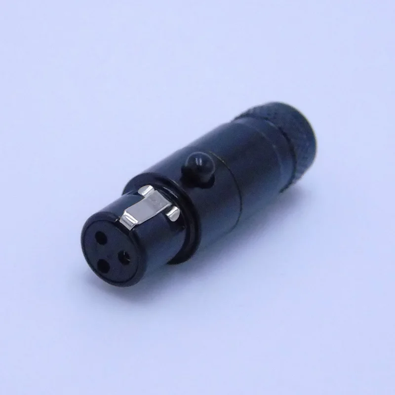 Высококачественный черный 10 шт./лот mini xlr 3-контактный гнездовой разъем для