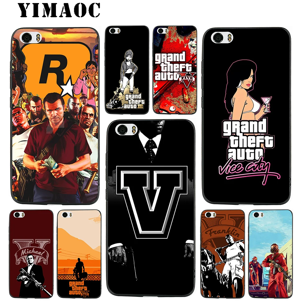 YIMAOC GTA 5 Grand Theft Auto Soft Silicone Case for Xiaomi Redmi Note 9 Mi 8 Se 7 6 6A A1 A2 4X 4A 5A MAX 3 MiA1 |
