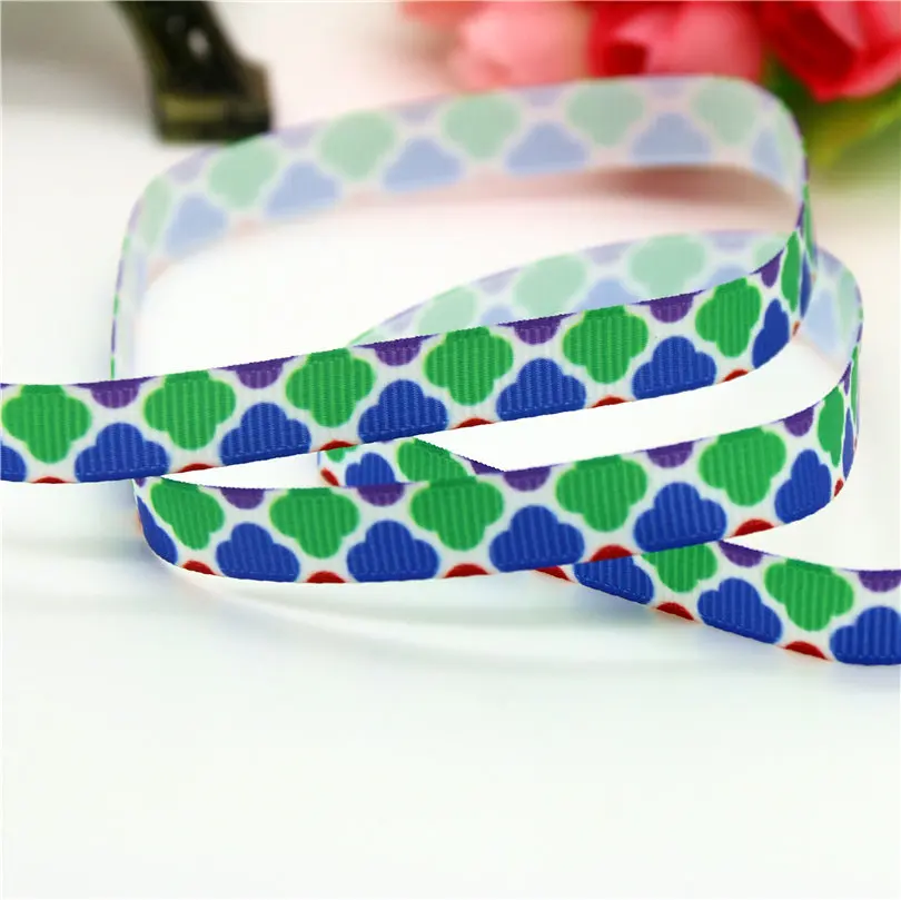 DUWES 3/8 ''Бесплатная доставка шеврон радужная полоса четырехлистная лента с