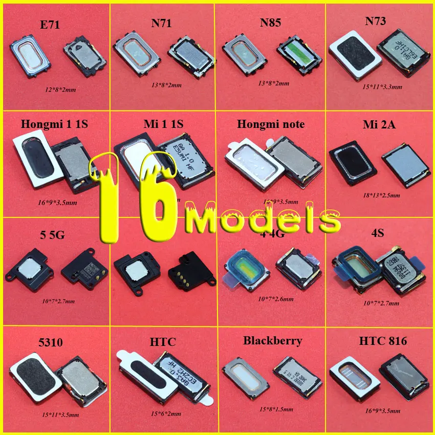 16 моделей динамиков для Iphone 4 4s 5 5s Xiaomi 1 1S 2A Hongmi Note Nokia E71 N71 N73 N85 HTC 816|htc earpiece|nokia earpiecen73