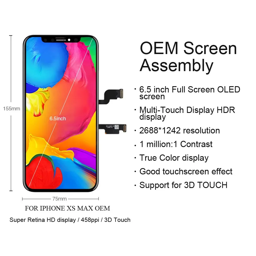 PINZHENG Оригинальный ЖК дисплей для iPhone X Xs Max XR OEM сенсорный экран LCDS с дигитайзером