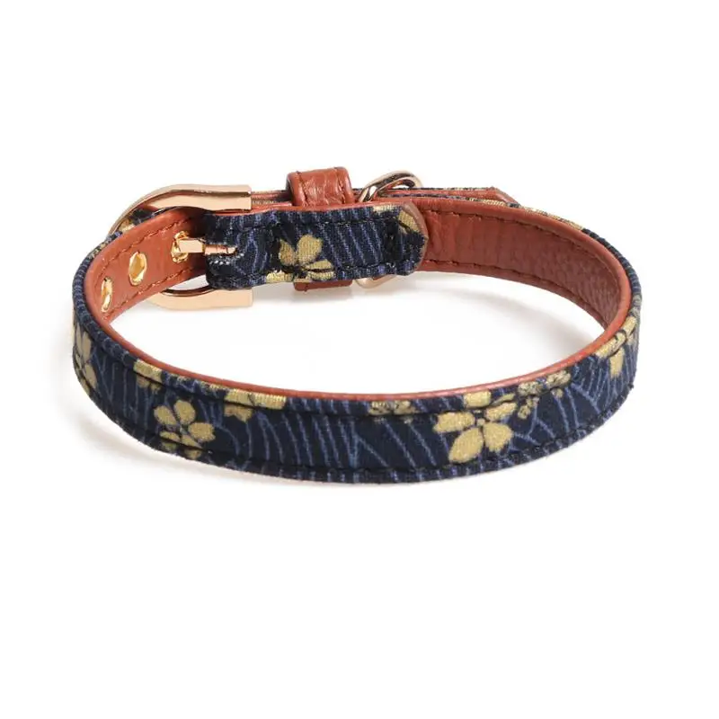 Navy Blue Милый кошачий собачий ошейник с бантом, ожерелье, ошейник для щенков, ошейник для кошек, регулируемый ошейники для кошек, товары для домашних животных, универсальный ошейник для кошек и собак - Цвет: Navy Blue