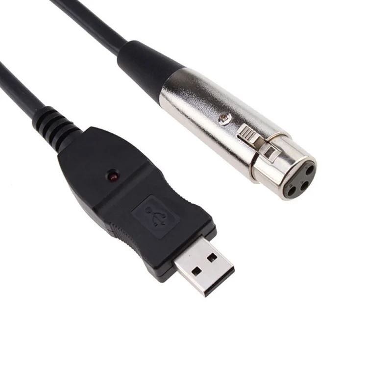 3Pin XLR Женский USB к кабель-адаптер микрофонный кабель студийный аудио 3M для