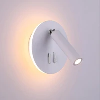 10w led wall mount light fixture adjustable bedside spotlight circle lamp dualswitch hotel bedroom whiteblack shell