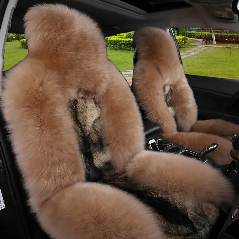 Новое поступление зимняя Чехлы для сидений мотоциклов 100% натуральный Мех