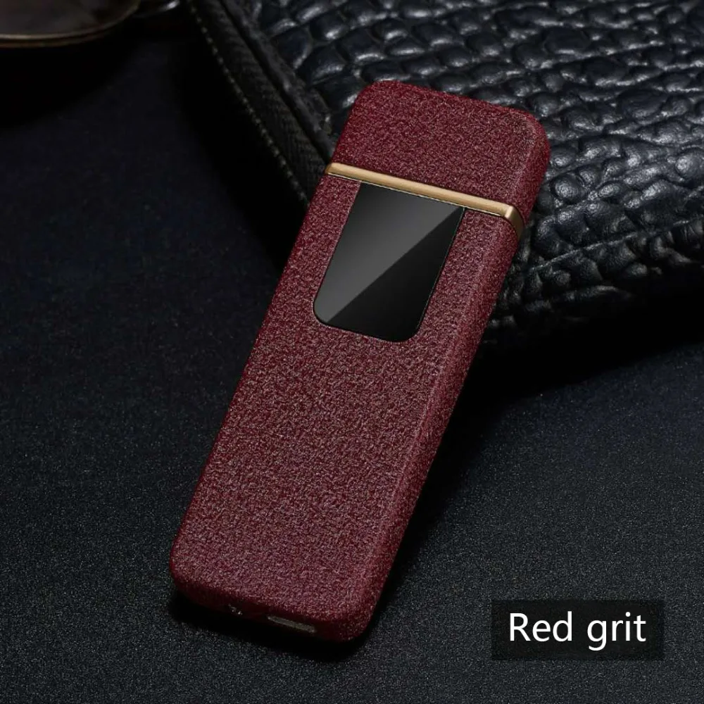 USB Зажигалка lntelligent ультратонкий светодиодный сенсорный экран двухсторонняя