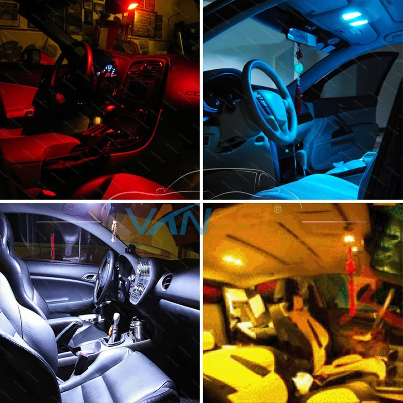 VANSSI 10 шт. W5W 168 2825 194 9SMD светодиодный лампы для салона автомобиля купольная карта Багажника Грузовой двери вежливое освещение лампы DC12V