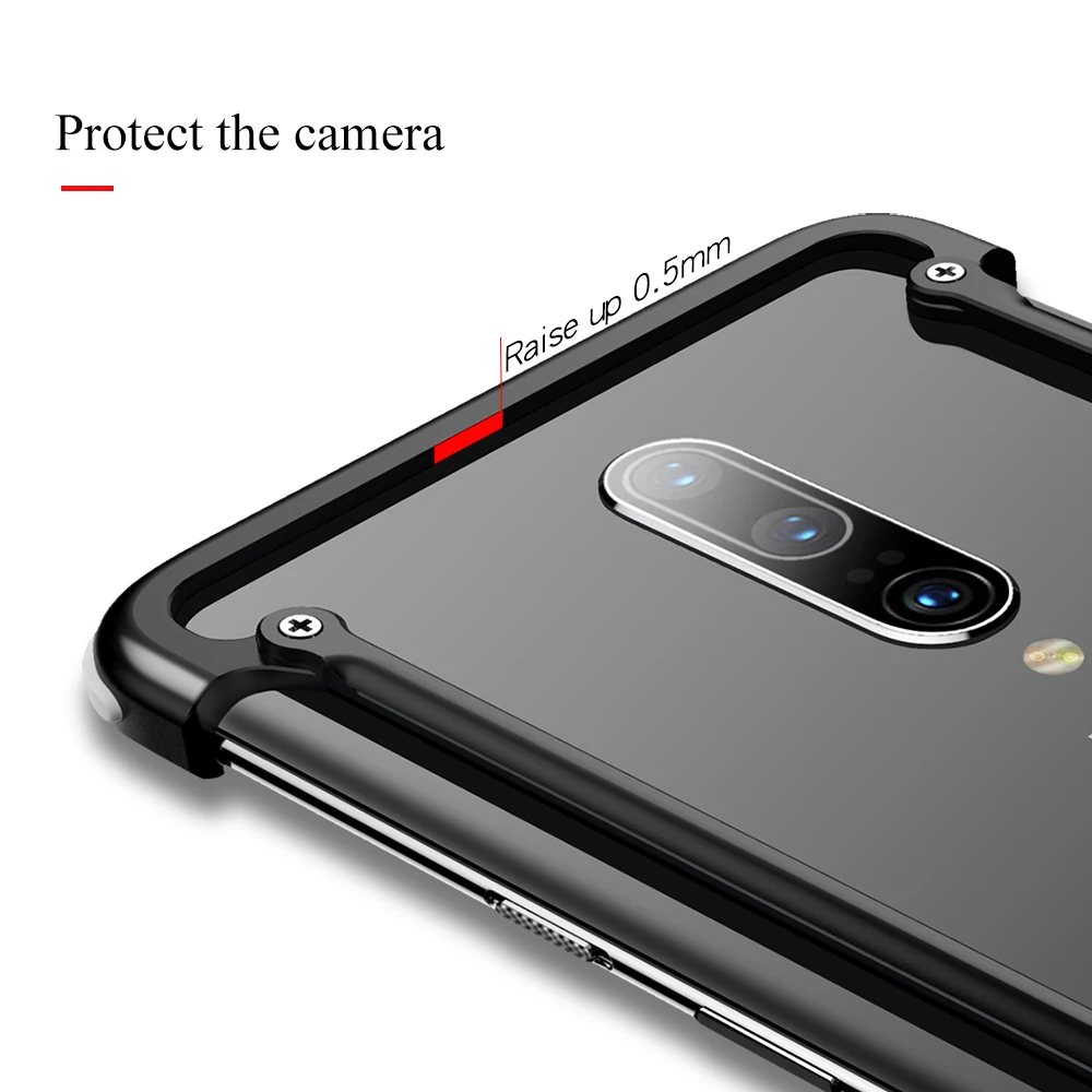 Металлический чехол с подушкой безопасности для Oneplus 7 7pro, чехол с подушкой безопасности, металлический бампер для Oneplus 6 T, чехол