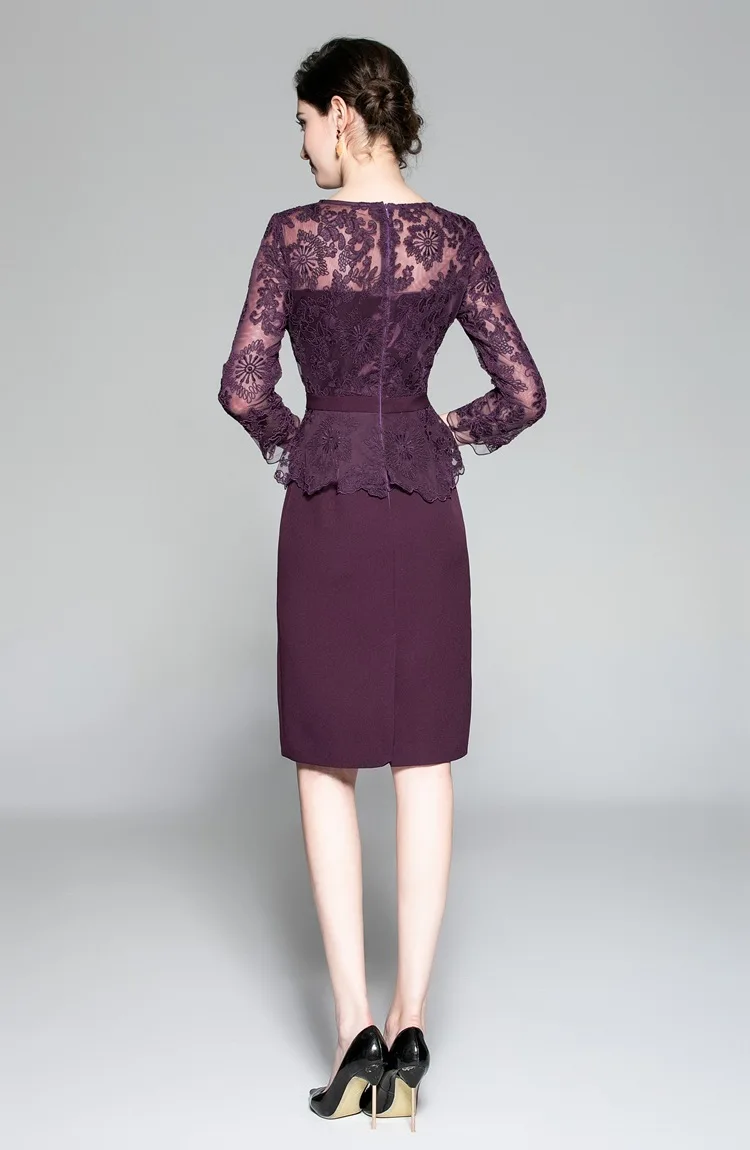Vestidos De Festa, осенне-зимние Модные Коктейльные Вечерние женские платья, Тюлевое кружевное платье-футляр с вышивкой в стиле пэчворк