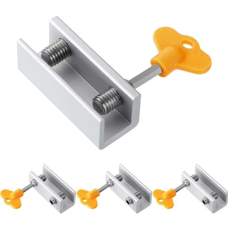 Adjustable Sliding Window Locks Aluminum Alloy Door Frame Security with Key for Home and Office (Double-Locks 4p | Обустройство дома