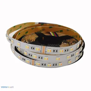 5 м 12 в 24 В DC SMD 5050 RGBCCT Светодиодная лента 60 светодиодовм RGB + белый + теплый белый 5 в 1 светодиодный чип гибкая полосатая лента 12 мм PCB IP20