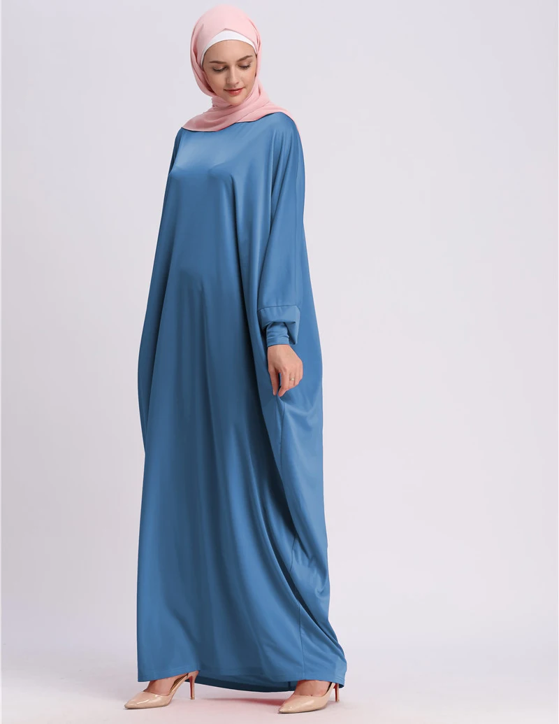 Women Muslim Dress Patchwork Long Batwing Sleeve Asymmetrical Plus Size Jilbab femme musulmane Dubai Turkish Islamic Clothing |