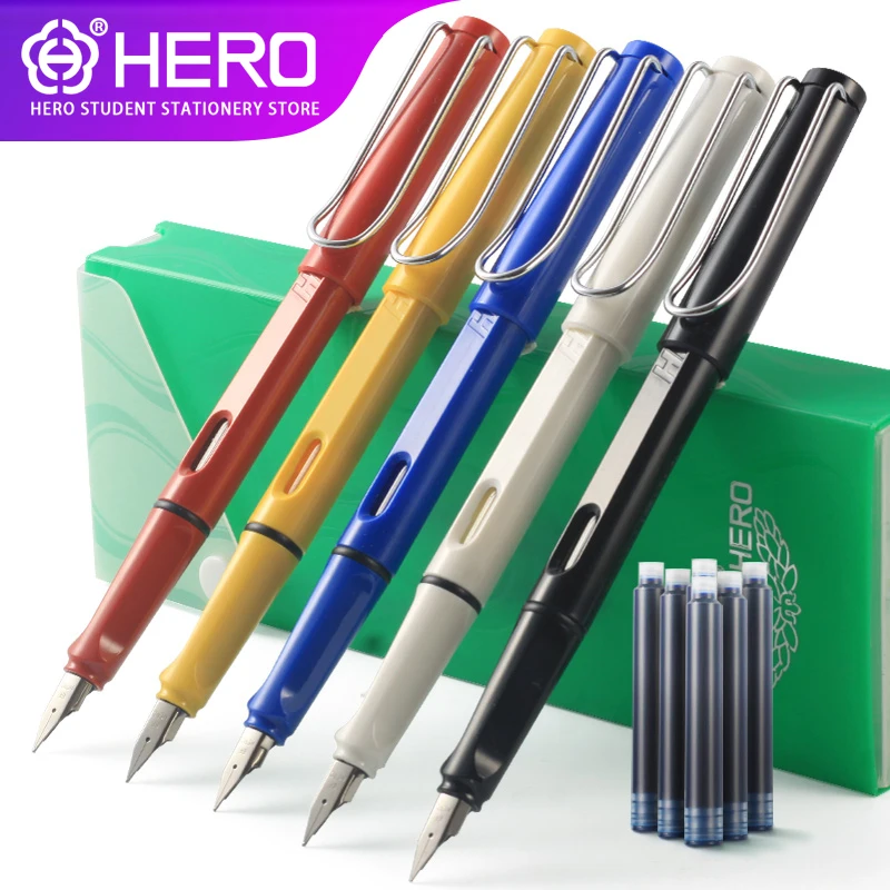 Hero Fountain Pens for school 359 original official authentic 11 color optional student office writing Free Engrave Custom | Канцтовары