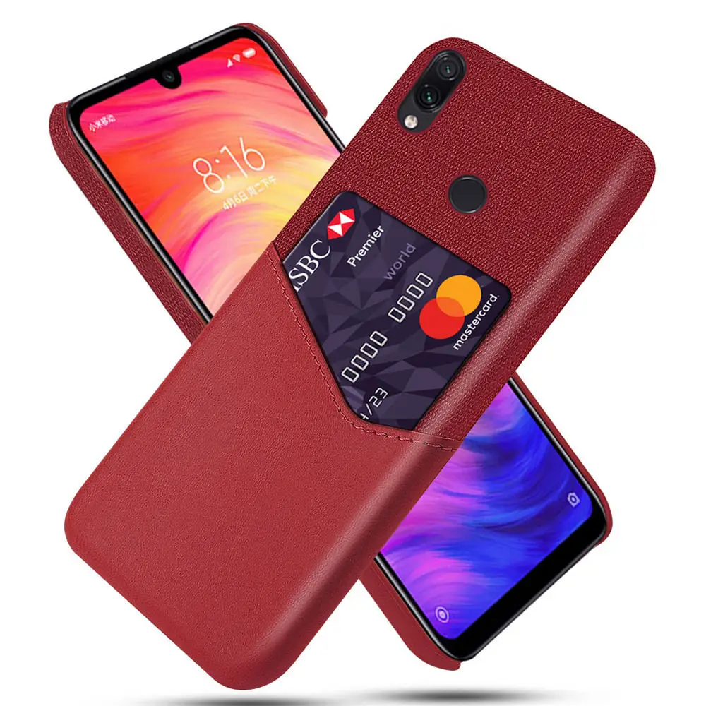 Бизнес чехол для Xiaomi Redmi Note 7, Pro 6, 4X4 3 чехол с отделением для кредитных карт чехол s Redmi 6 Pro 7 6 6A 5 5A 4X 4A 4 S2 3S GO Fundas - Цвет: Red