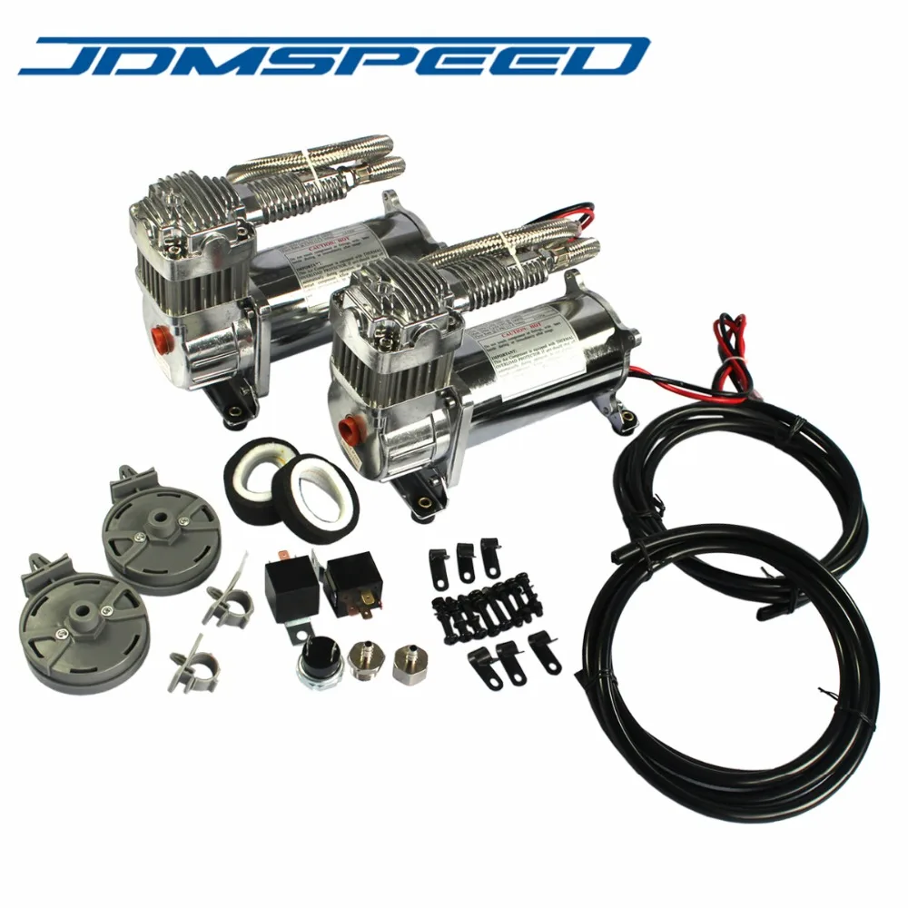 JDMSPEED воздушный компрессор комплект 440C 12 вольт Carmocar двойной хром 440C 200 PSI