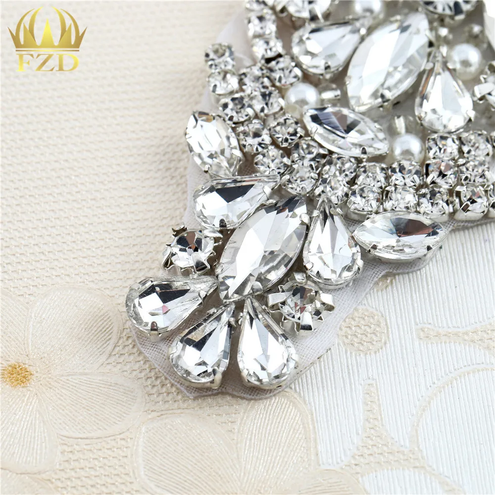 1 шт. отделка хрустальная аппликация для платья модные прозрачные стразы Горячая