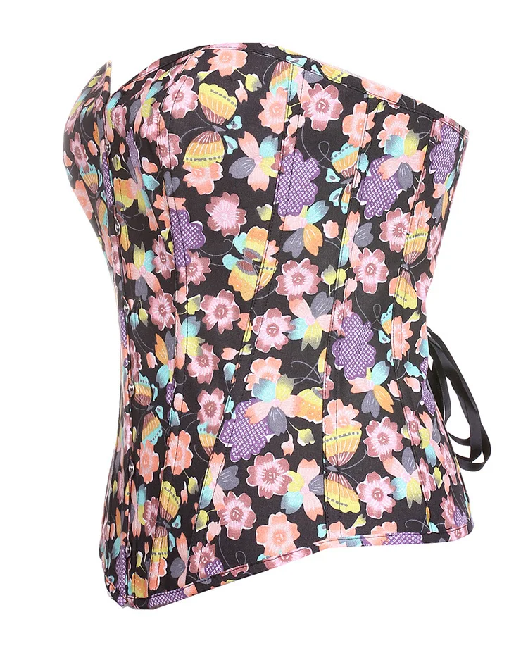 Женский винтажный корсет бюстье с цветочным узором красивый топ готическое