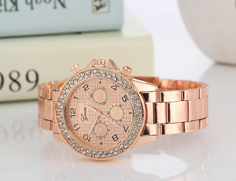 Новинка 2020 известный бренд розовые золотые повседневные кварцевые часы для