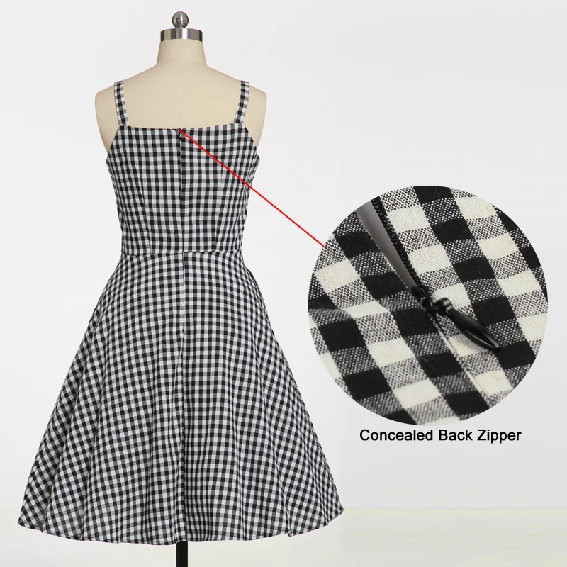 Женское платье с v-образным вырезом Tonval винтажное клетчатое карманами на тонких