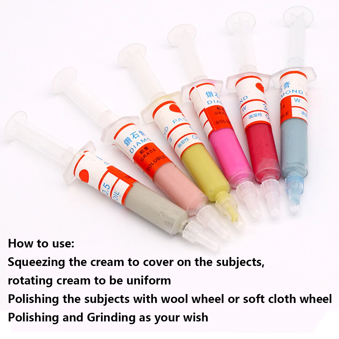 Diamond Polishing Lapping Paste Compound Syringes Optional Micron Glass Metal Jade Grinding Abrasive Tools Power Tool | Инструменты