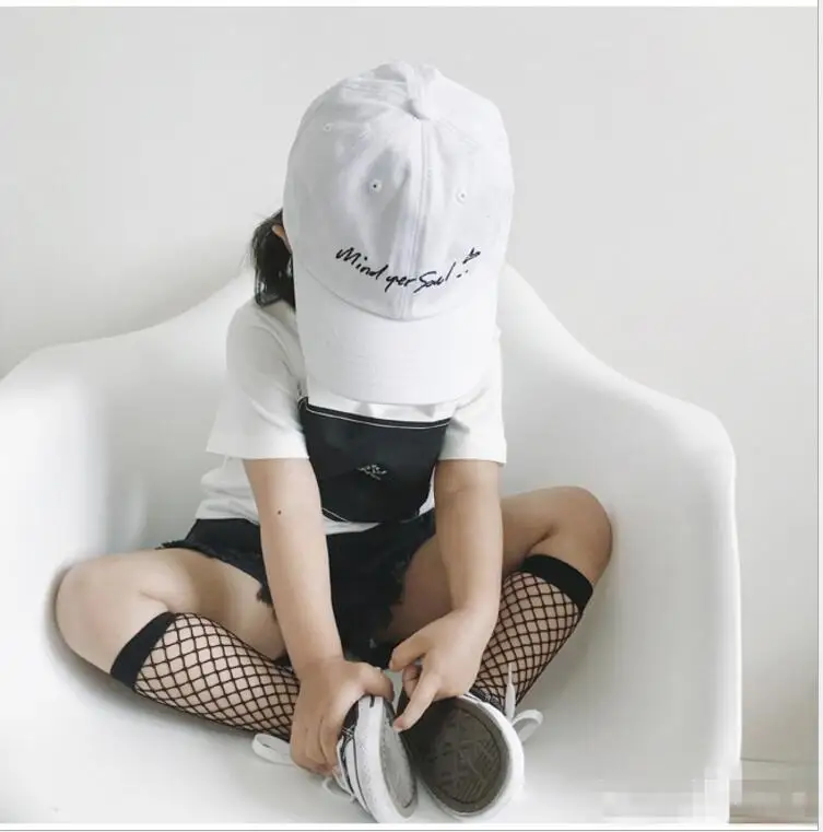 Летние модные детские полые чулки с сетчатыми дырками для девочек белые черные