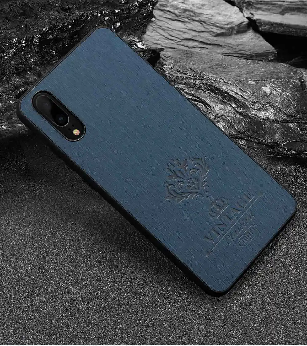 MOFi чехол на заднюю панель для huawei P20, Жесткий Чехол для P20 lite из искусственной кожи для Ascend P20 Pro, силиконовый чехол Conque Nova 3E - Цвет: Dark Blue