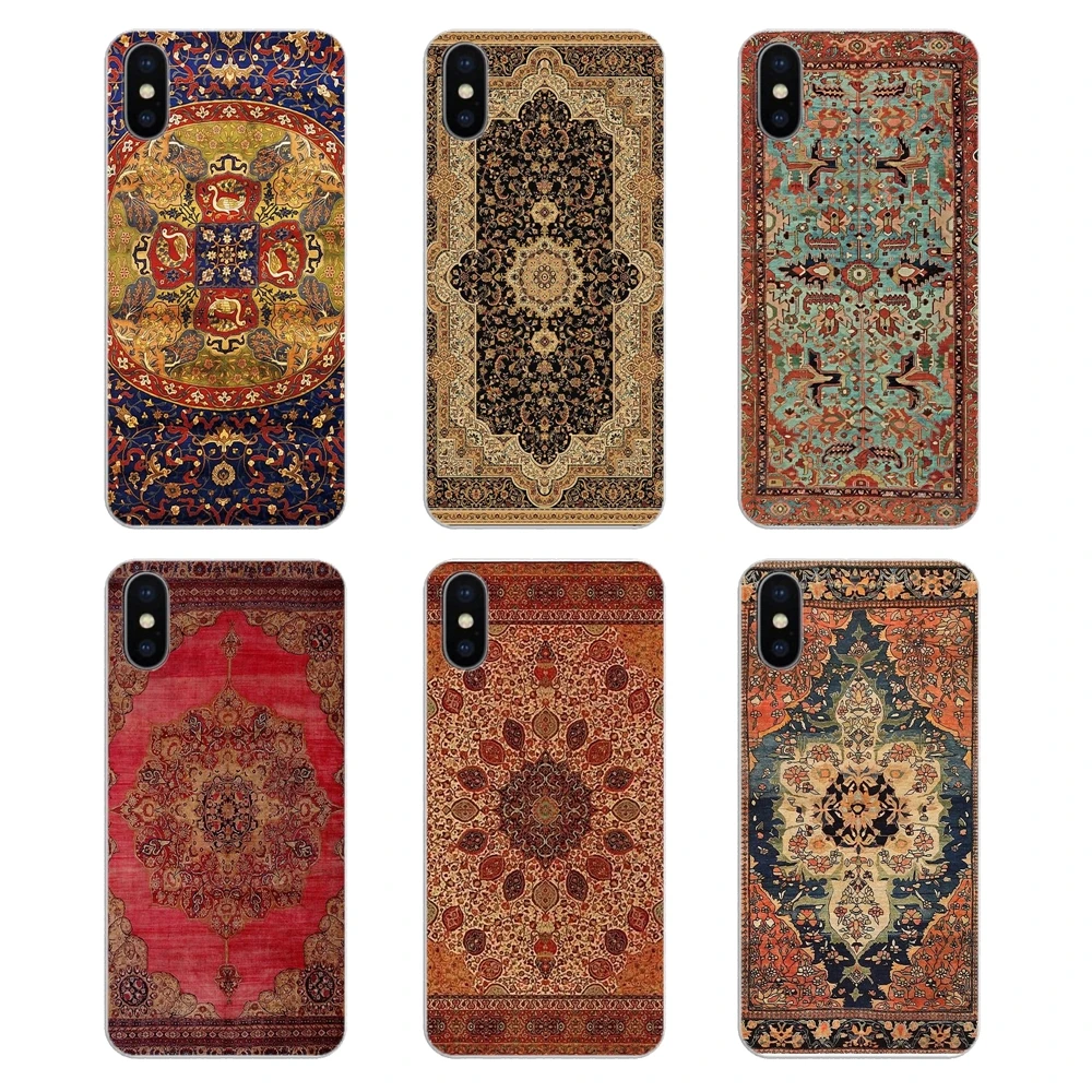 Transparent Soft Cases Covers Persian carpet Floral pattern Art For Xiaomi Redmi 4X S2 3S Note 3 4 5 6 6A Por Pocophone F1 Mi |