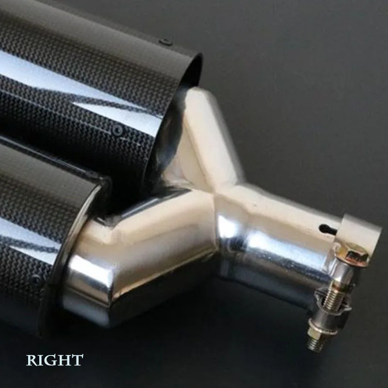 63 мм из натурального углеродного волокна двойная труба глушитель прочный |