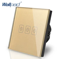 3 gang 1 way eu touch switch waterproof led 110v 240v wallpad gold temepred glass wall light switch eu 3 gang free shipping