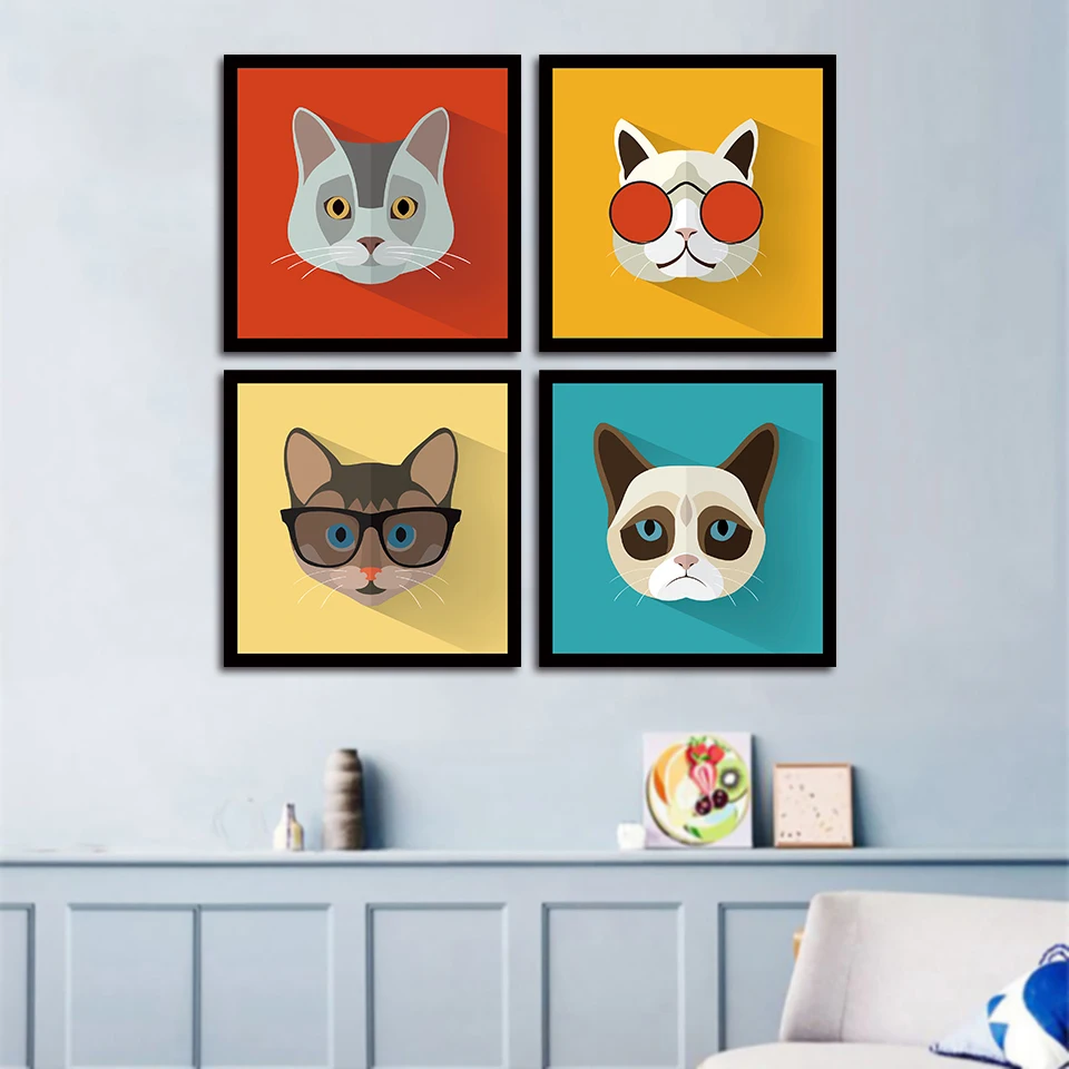 Скандинавский постер 24 стиля милый Дод Кот животные Дети художественный Принт