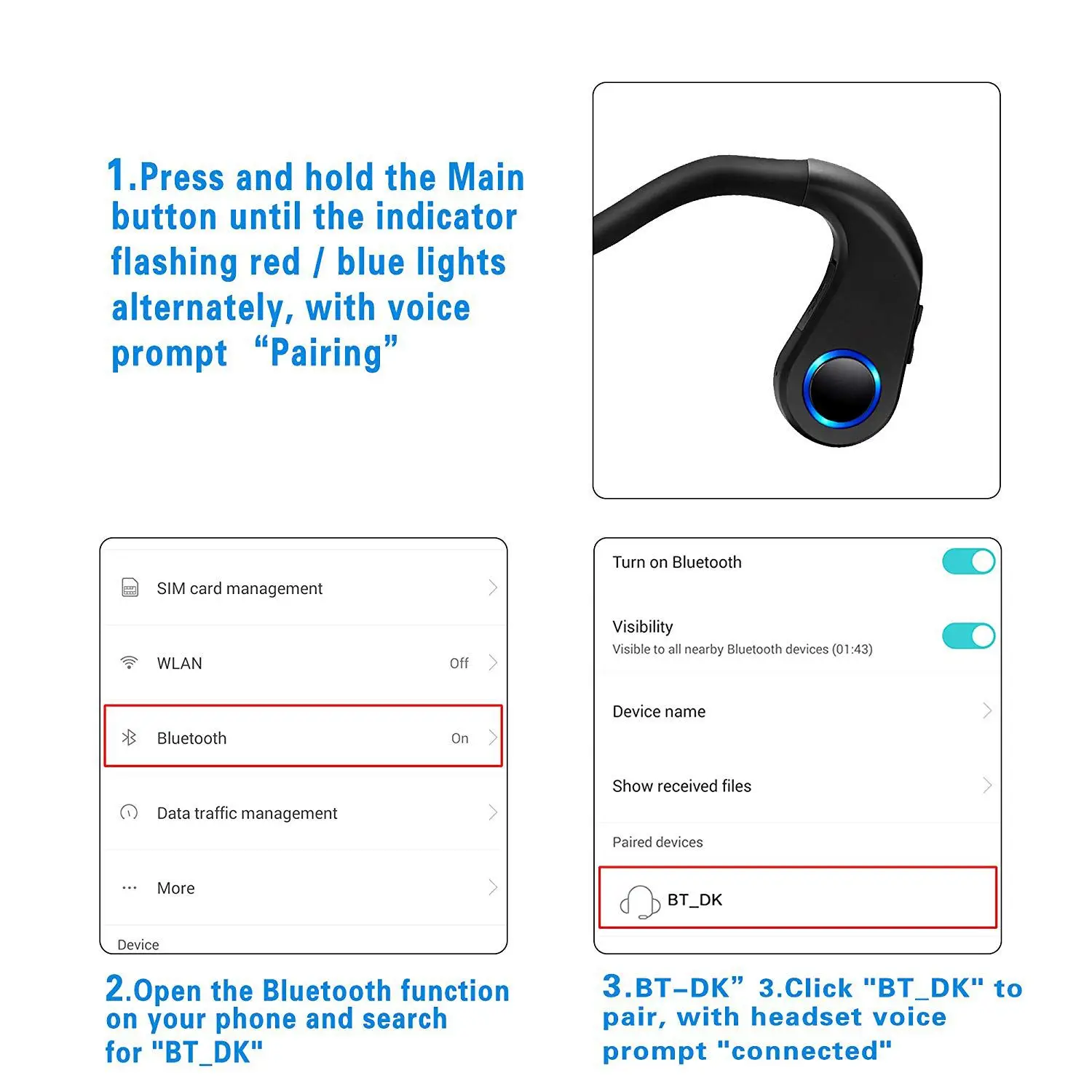 Беспроводные Bluetooth наушники с костной проводимостью спортивные влагозащитой IP66