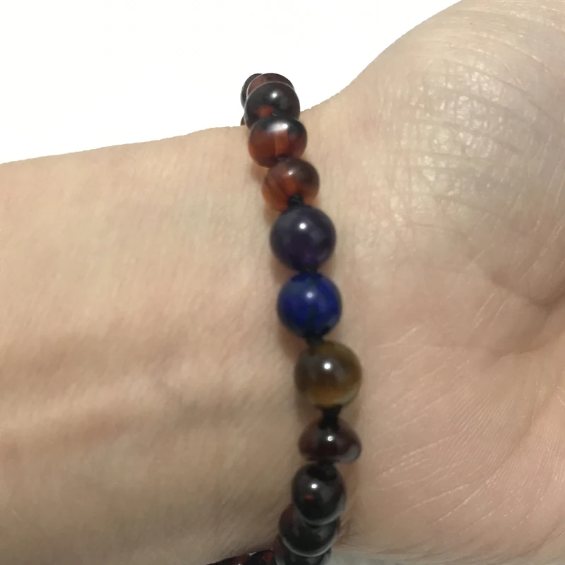 Браслет Yoowei для малышей из янтаря браслет прорезывания зубов/ожерелье