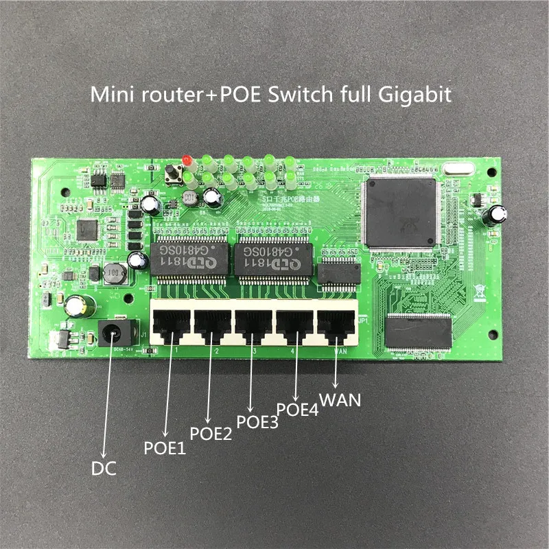 Модули роутера OEM с 5 портами продажа от производителя модулей full Gigabit 10/100/1000M POE 48V2A