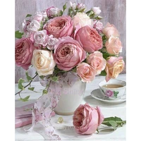 5d diy diamond painting rose flower scenery diamond embroidery cross stitch full drilling wedding decor valentines day gifts