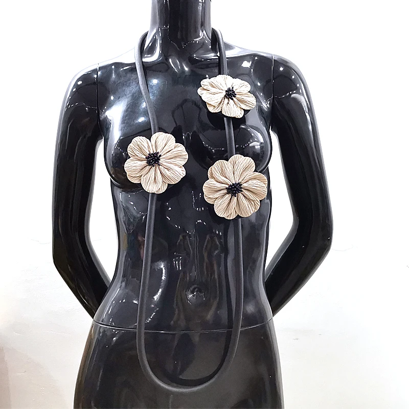 Новинка женское длинное ожерелье YD & YDBZ с белыми цветами ручной работы эластичные