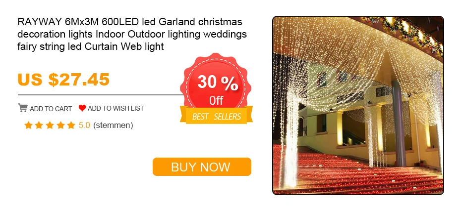 Christmas String Lights 5M 10M Warm White/RGB Waterproof Battery Powered 8 Mode Timed Dimmable Garland Decorate Light String