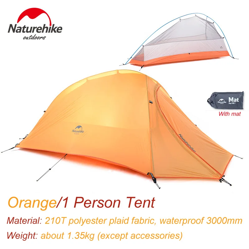 1 Person Orange NatureHike открытый палатка 2 3 человек водонепроницаемый двойной слой Зима 4 сезон походный туристический 1 человек Сверхлегкий Палатка - Цвет: 1 Person Orange