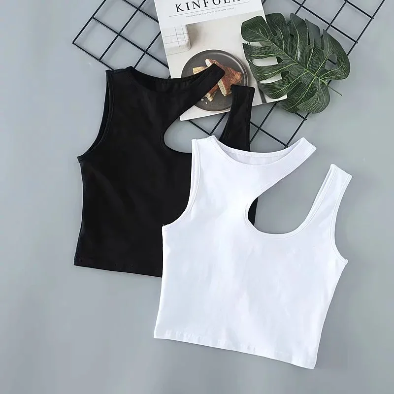 

women hollow out crop top tank vest s m
