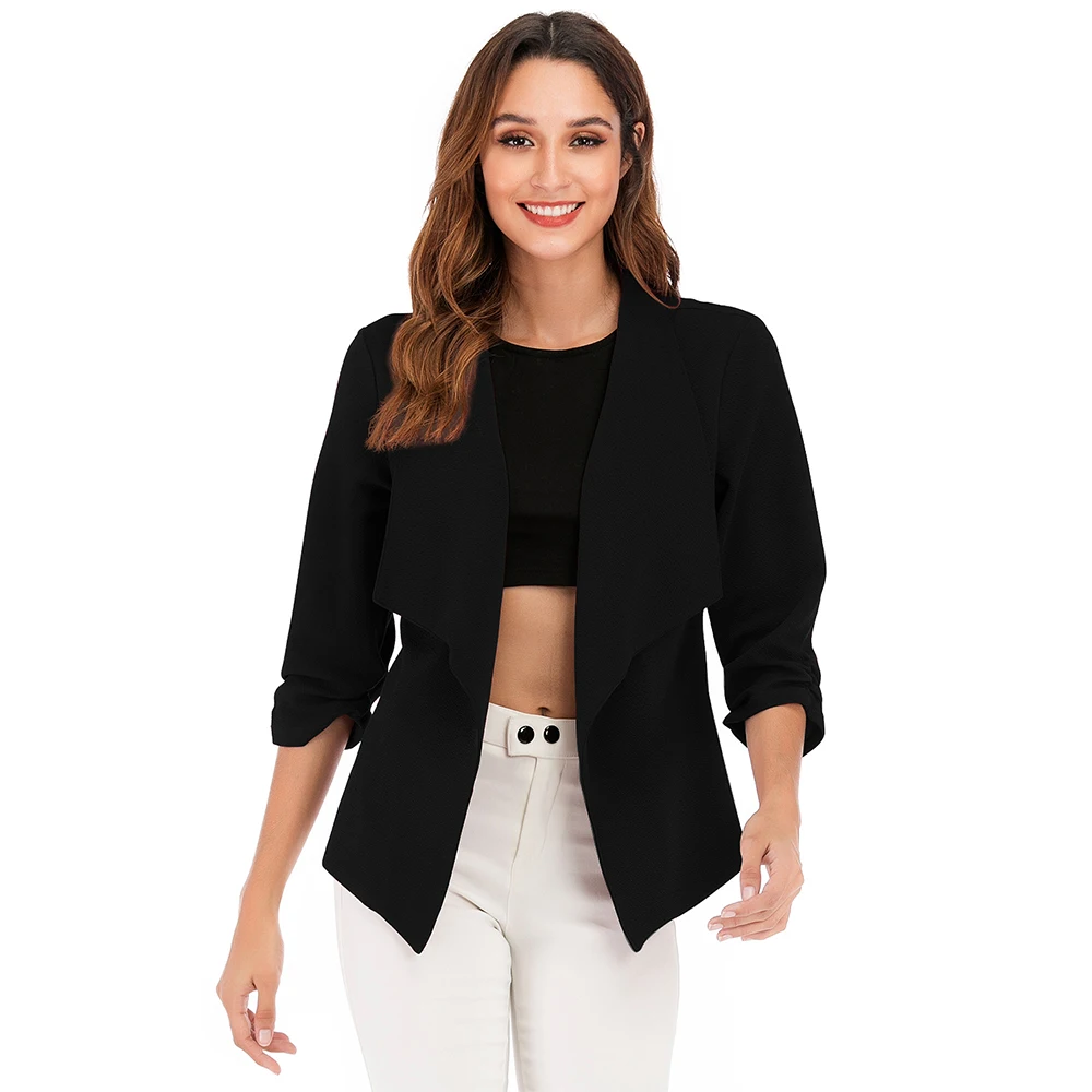 Куртка женская летняя однотонная с рукавом три четверти тянущиеся 3/4