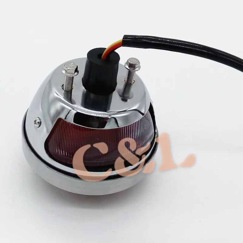 Универсальный хромированный круглый задний стоп сигнал для мотоцикла Harley Bobber