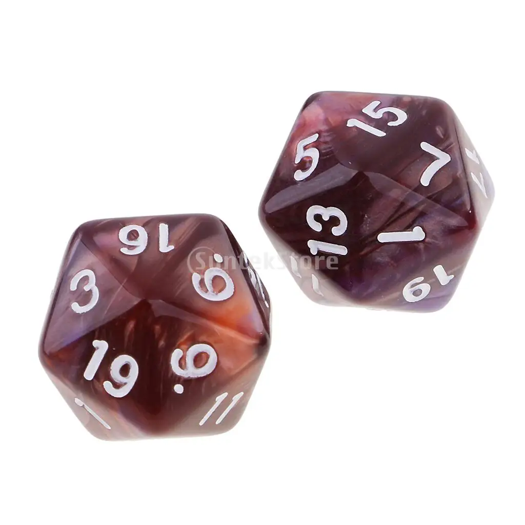 10 шт 20 сторонних игральных костей D20 многогранные игральные кости для подземелий и драконов настольные игры фиолетовый кофе