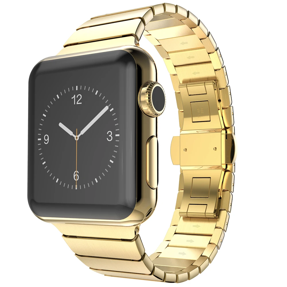 Ремешок из нержавеющей стали для Apple Watch SE 6 5 4 3 2 1 металлический браслет с пряжкой