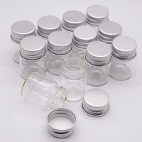 12pcs 5ml vials clear glass bottles glass bottle with aluminum screw top strong cute empty sample jars for message jewelry