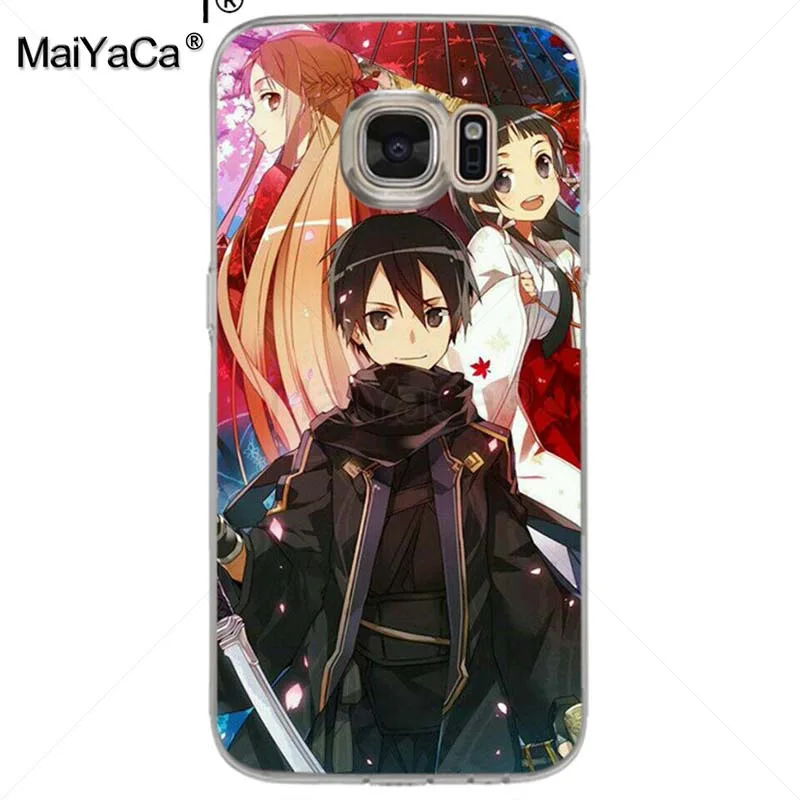 Мягкий ТПУ чехол для телефона MaiYaCa Sword Art Online SAO Anime Manga samsung galaxy s7 s6 edge plus s5 s9 s8 |